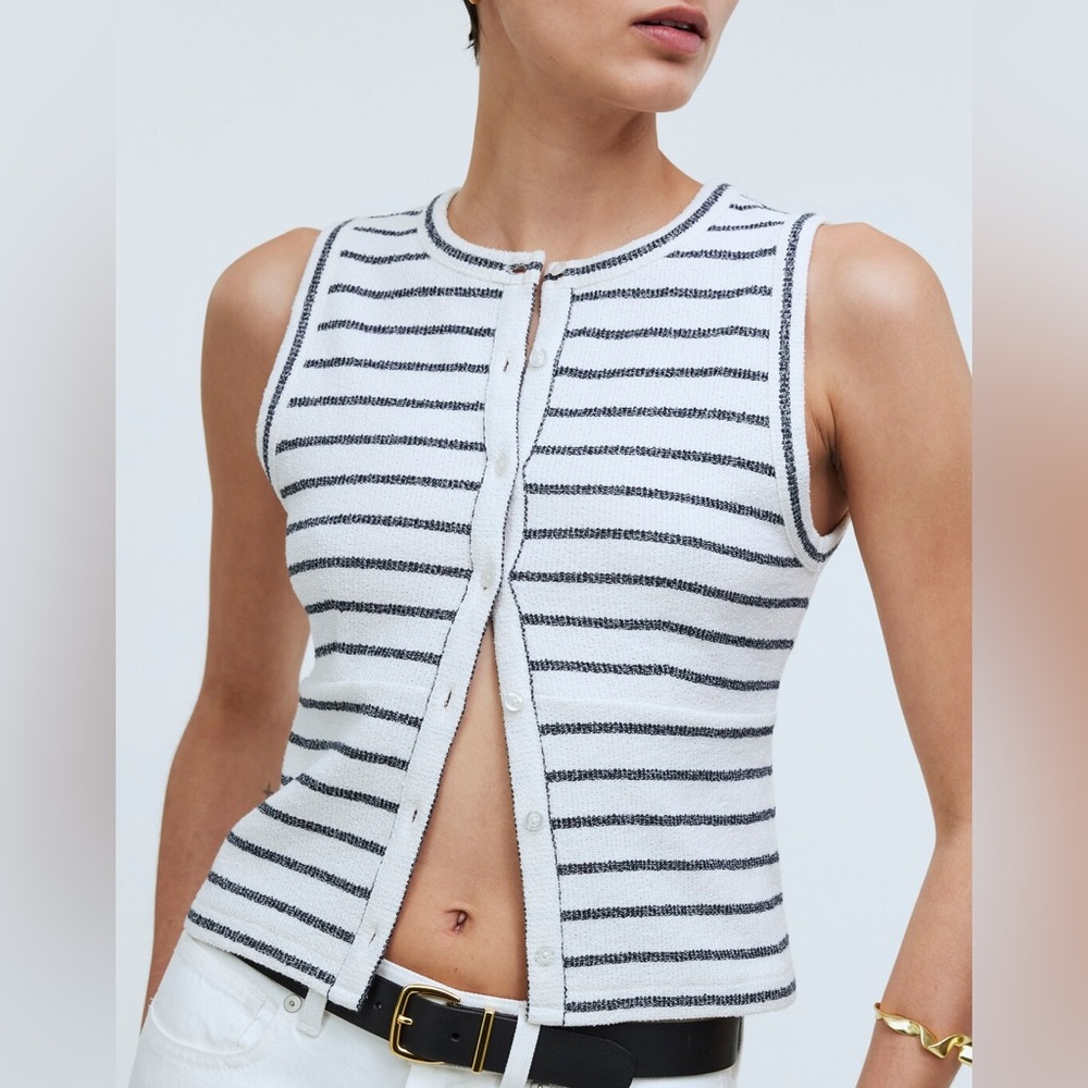 Madewell Split-Crewneck Cardigan Tank